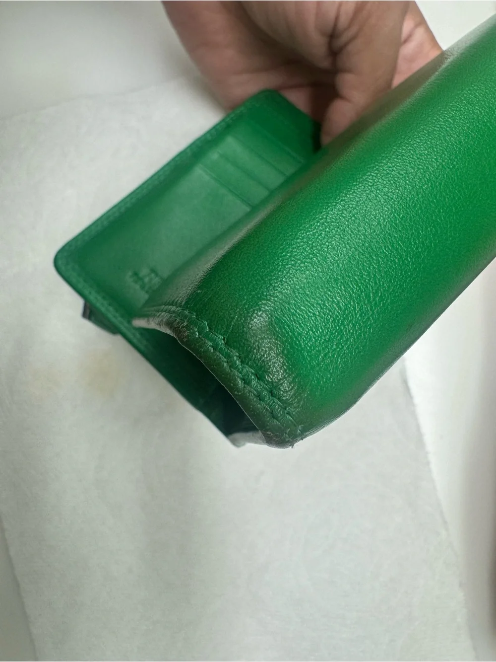 Green Leather Bifold Wallet